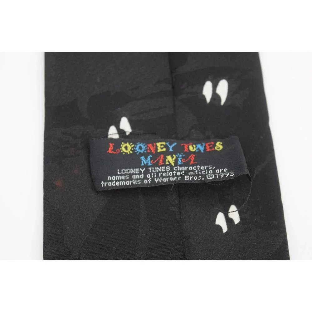 Vintage Looney Tunes Daffy‎ Duck Necktie Black Novelty Cartoon Tie